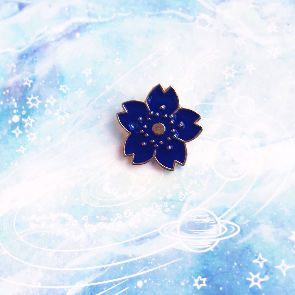 ✨ Navy Sakura Blossom Pin ✨